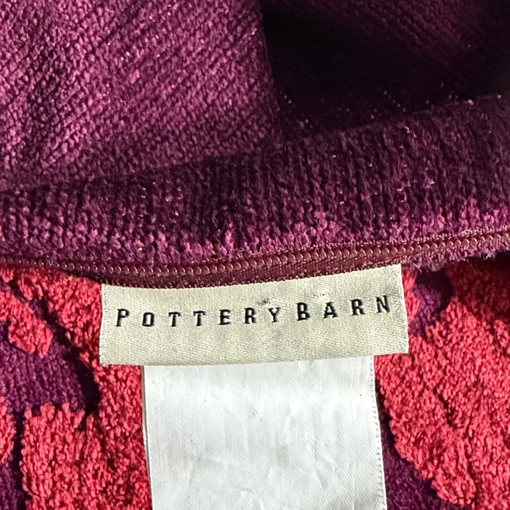 Pottery Barn 2 Natalia Jacquard Pillow Cushion Covers (2) Burgundy & Red Colors
